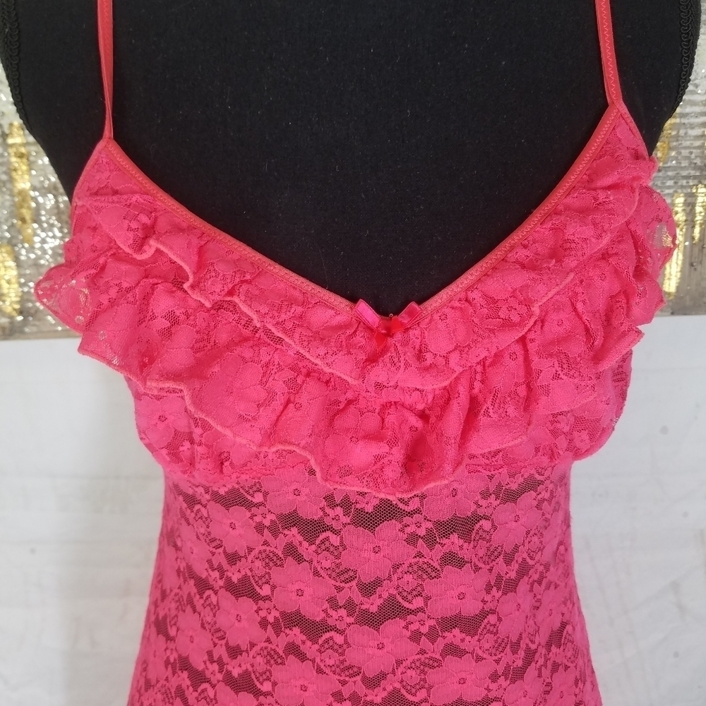 In Bloom Pink Lace Sheer Nightie View 5